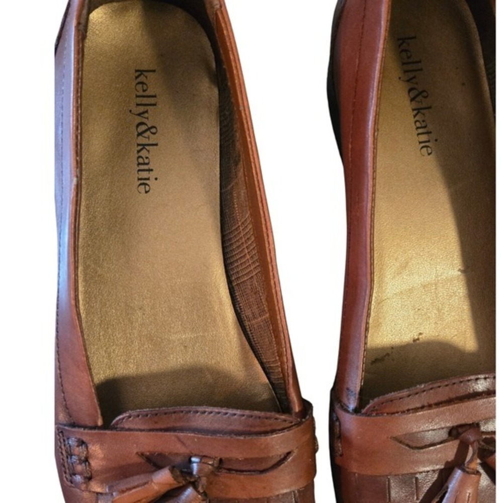 Kelly & Katie Cognac Tassel Loafers Women's 8.5M Preppy Academia Flats - Picture 7 of 7